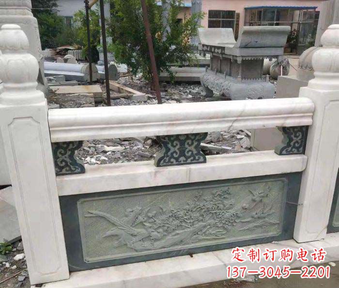南京园林景观大理石桥栏板石雕 (2)