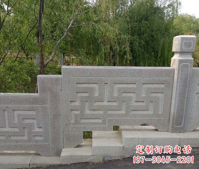南京园林景观大理石桥栏板石雕 (7)