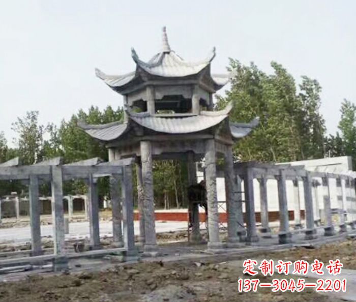 南京园林景观多层凉亭石雕 (2)