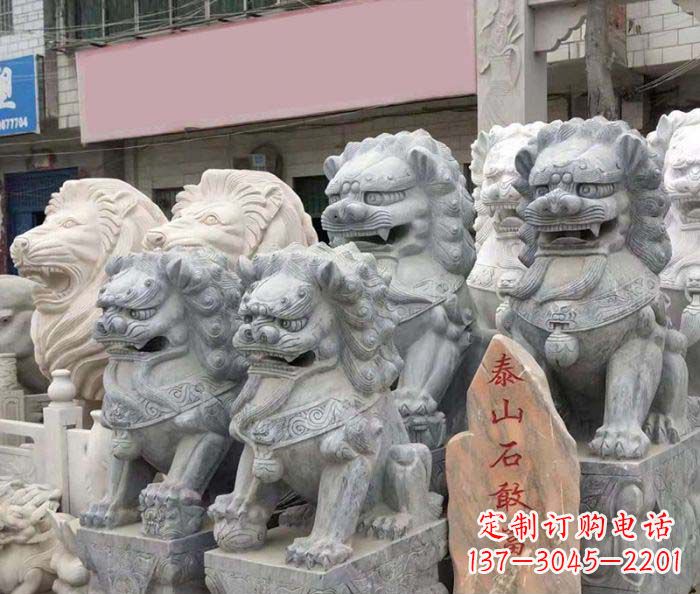 南京园林景观仿古狮子石雕