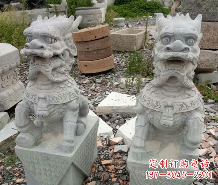 南京园林景观仿古麒麟石雕