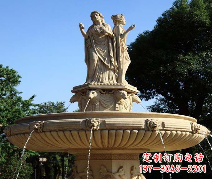 南京园林景观西方人物喷泉石雕