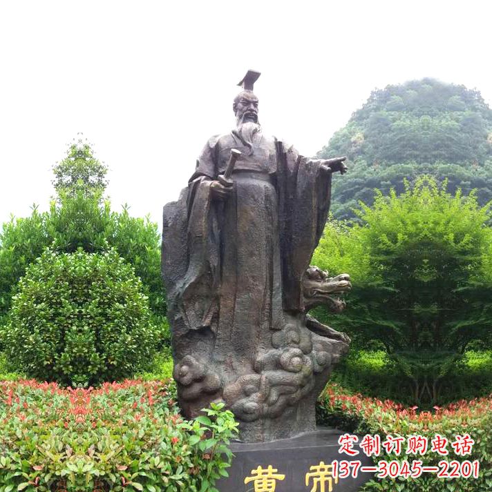 南京园林景区纯铜黄帝铸铜雕像