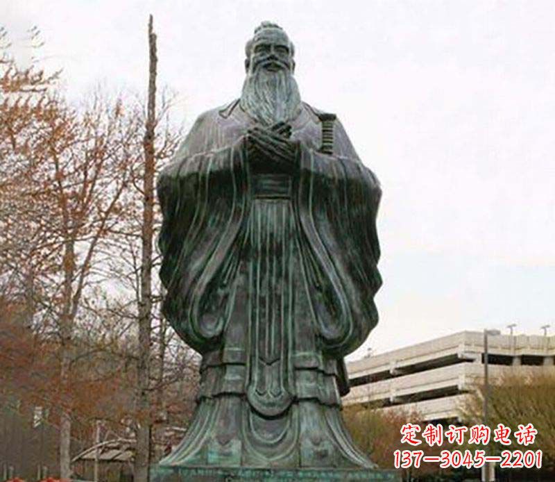 南京园林老子人物铜雕