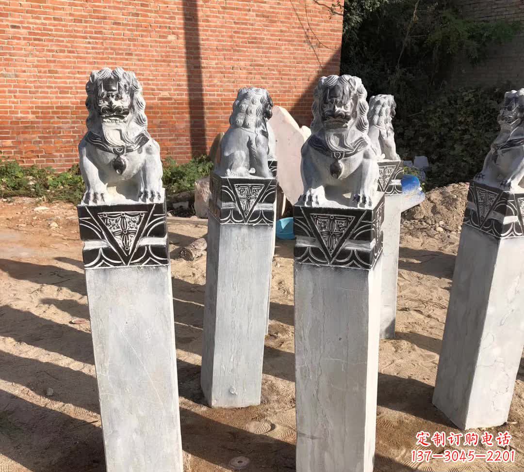 南京园林石雕狮子拴马桩