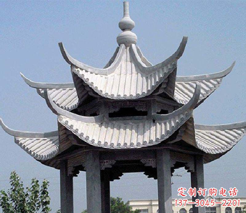 南京园林双层石凉亭景观石雕