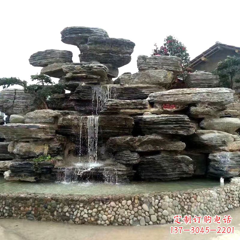 南京园林塑石假山流水
