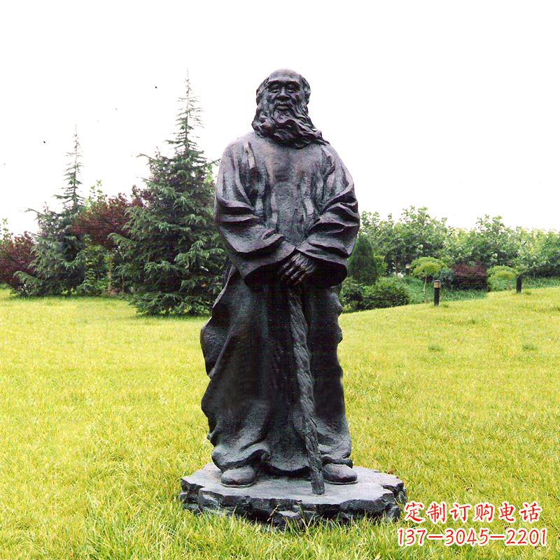 南京张大千铜雕像-公园近代名人著名人物雕塑