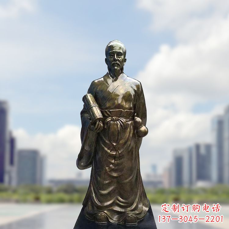 南京张仲景仿铜玻璃钢雕塑