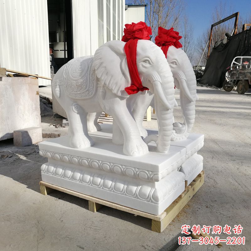 南京招财大象石雕摆门口