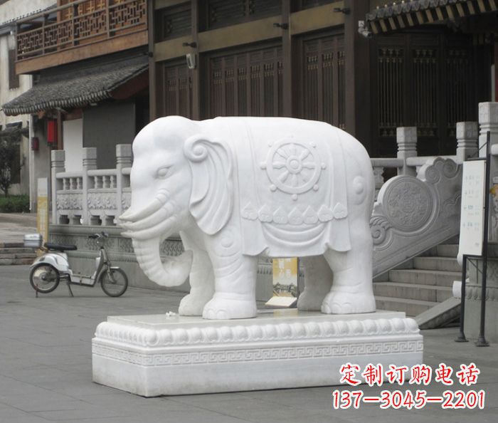 南京招财动物汉白玉大象石雕
