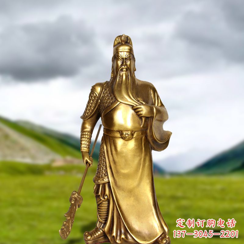 南京招财关公铜雕像