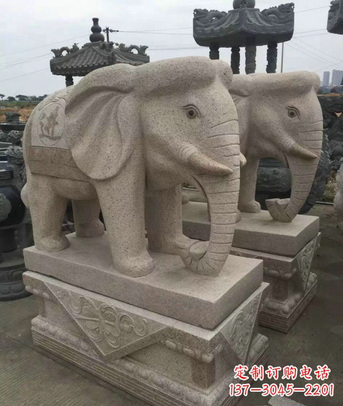 南京招财进宝大理石大象石雕