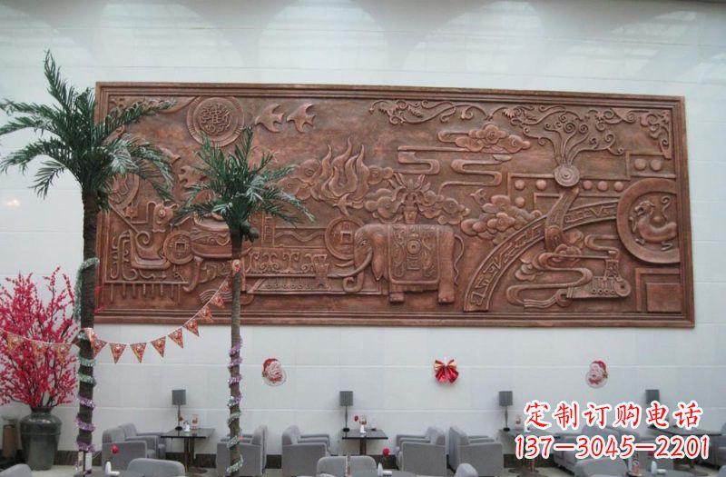 南京招财进宝大象铜浮雕
