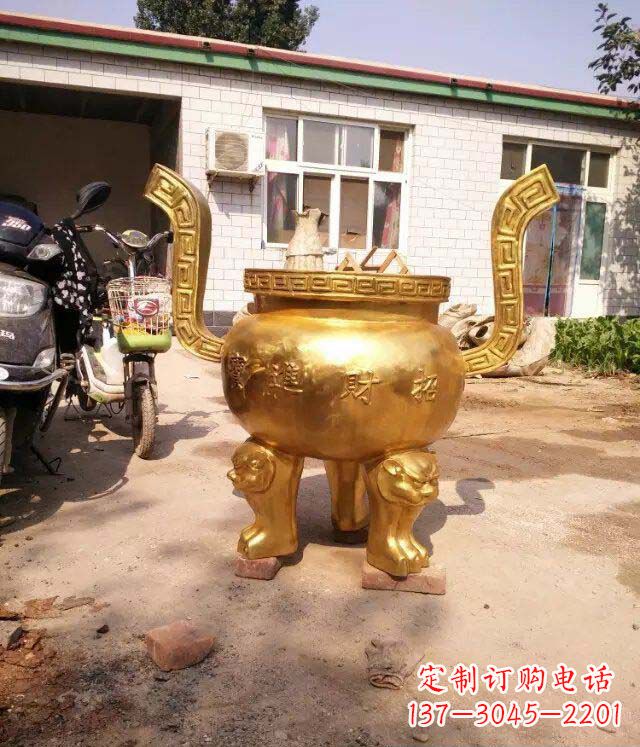 南京招财进宝香炉寺庙铜雕