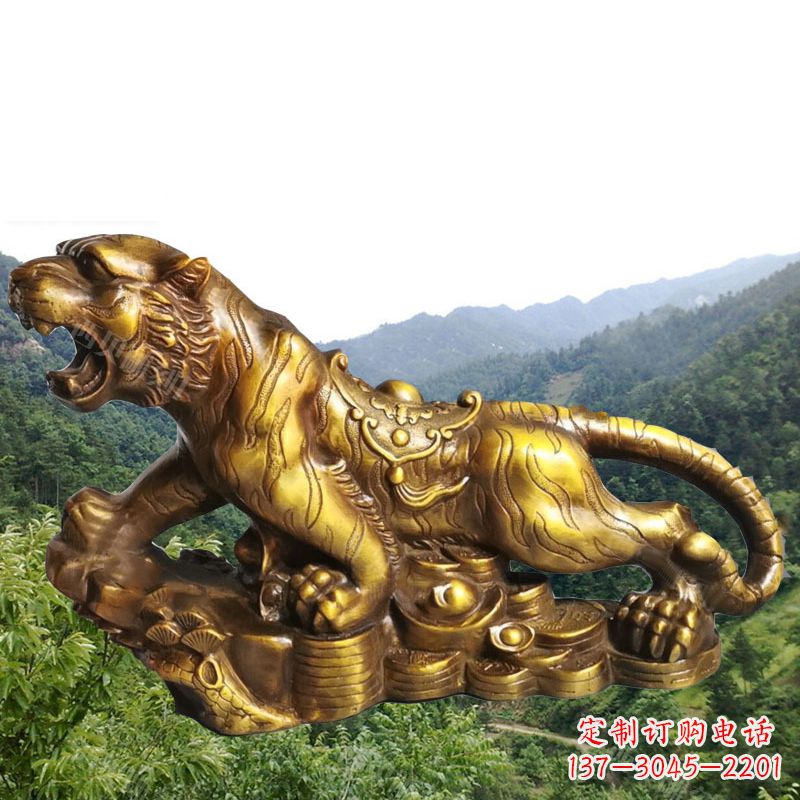 南京招财老虎漆金12生肖动物雕塑