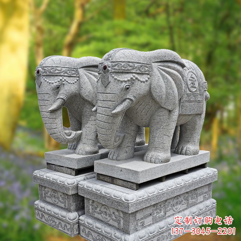 南京招财纳福石雕大象