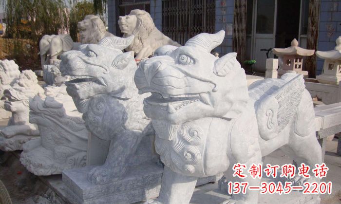 南京招财神兽大理石貔貅石雕