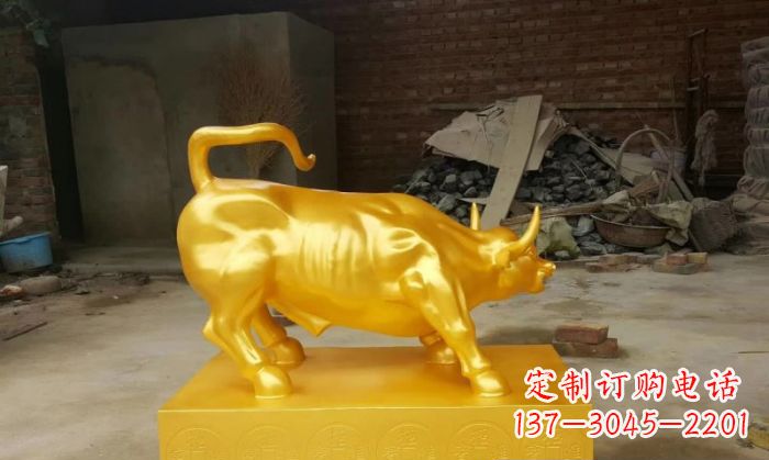 南京招财铜牛雕塑 (2)