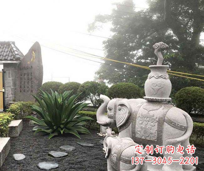 南京招财驮宝大象石雕