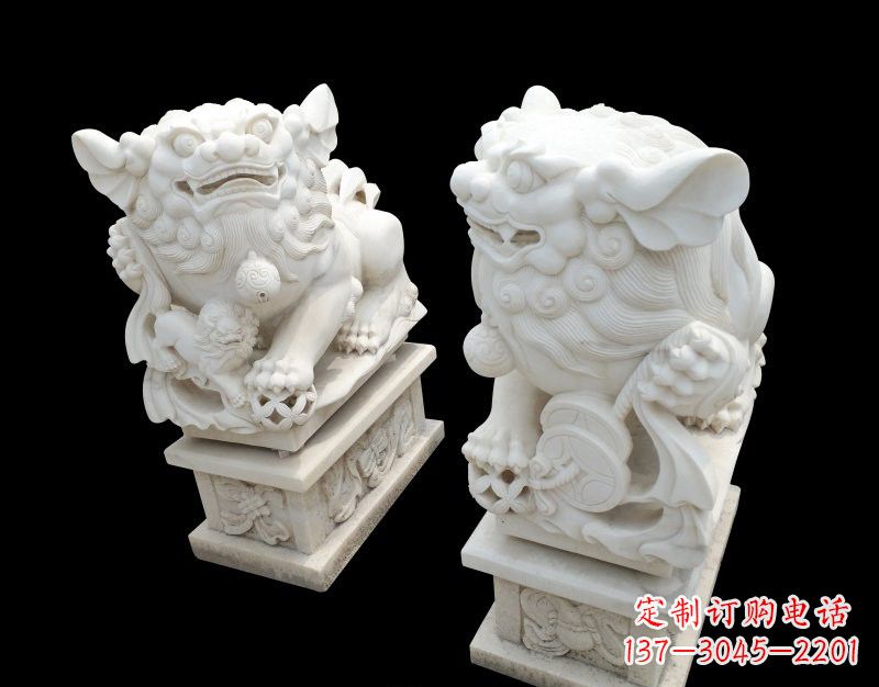 南京招财献钱狮子石雕