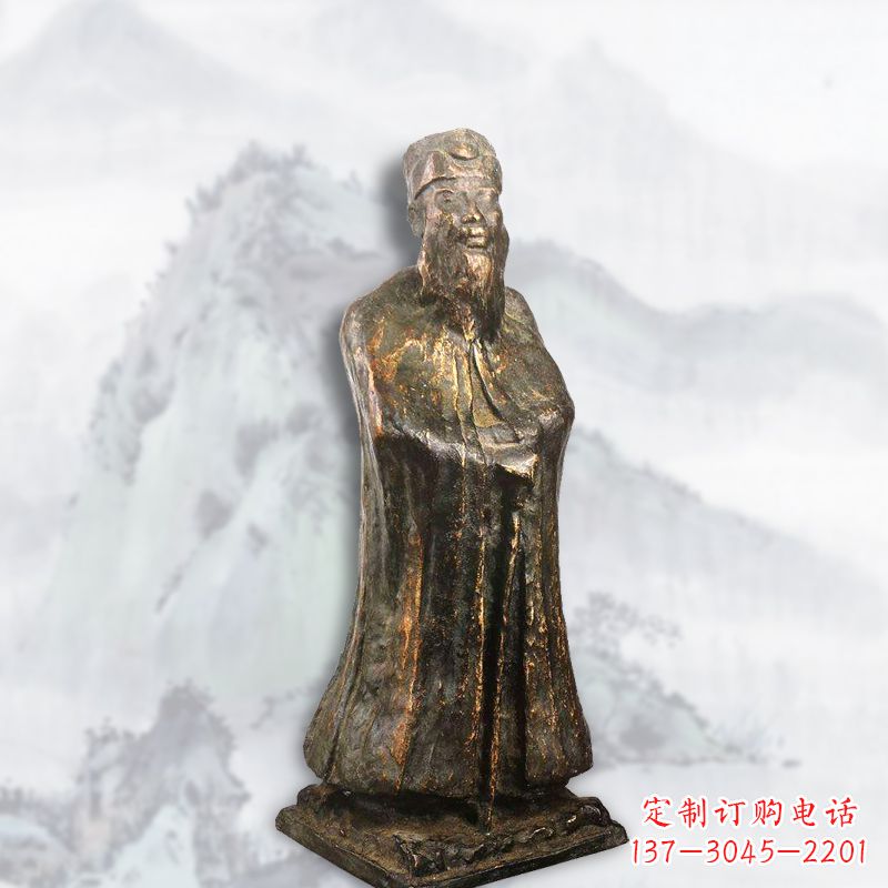 南京中国近代著名画家张大千铸铜雕塑