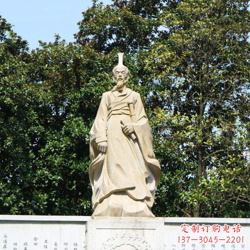 南京中国名人战国时期楚国诗人屈原砂岩石雕像