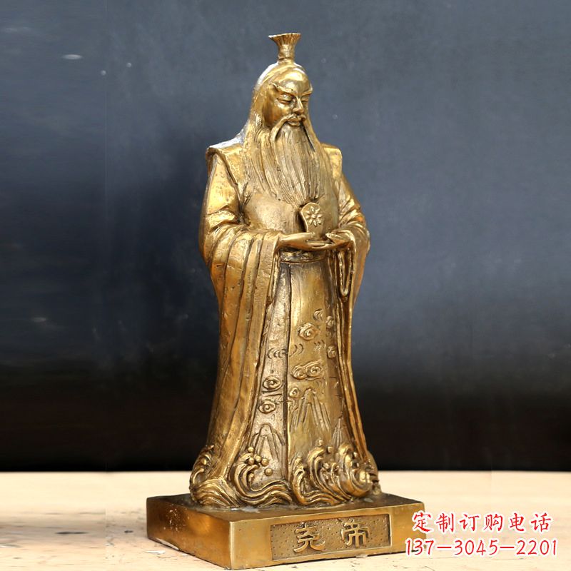 南京中国上古时期部落联盟首领尧帝铸铜雕像