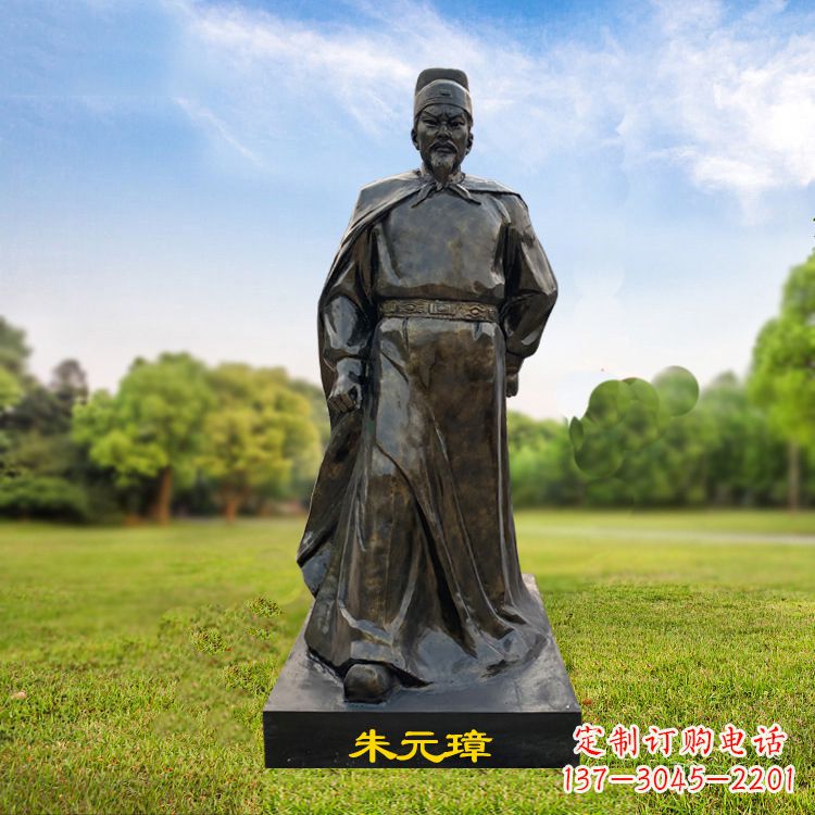 南京朱元璋玻璃钢仿铜雕塑