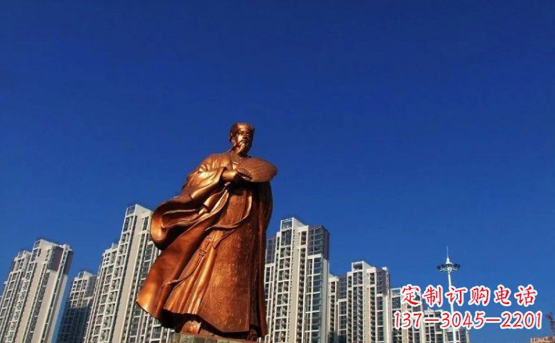 南京诸葛亮古代名人铜雕 (2)