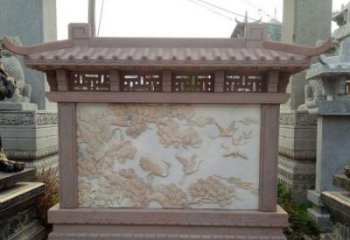 南京园林景观松鹤石浮雕影壁