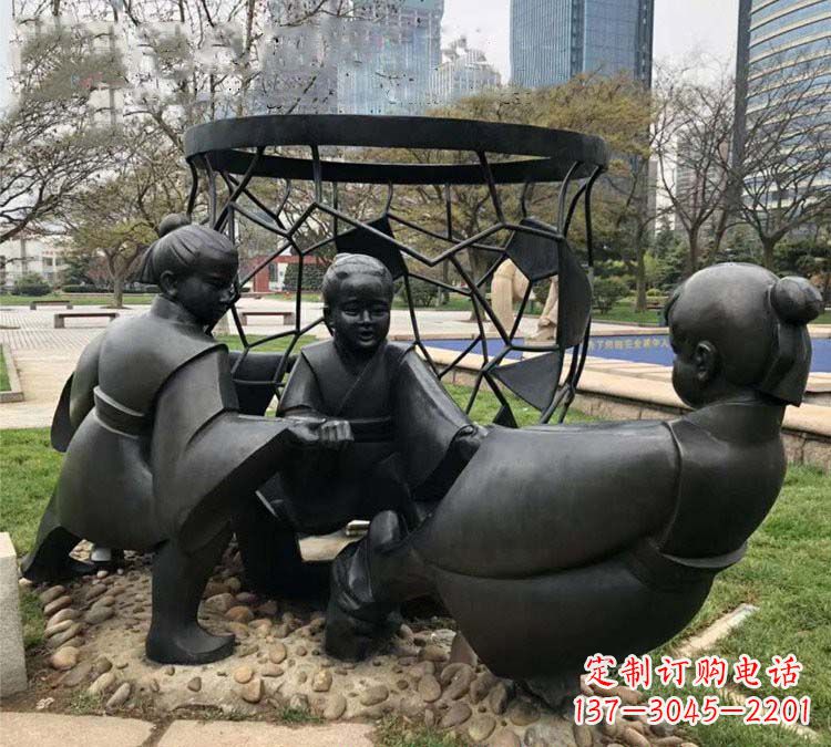 南京铸铜公园司马光砸缸儿童雕塑