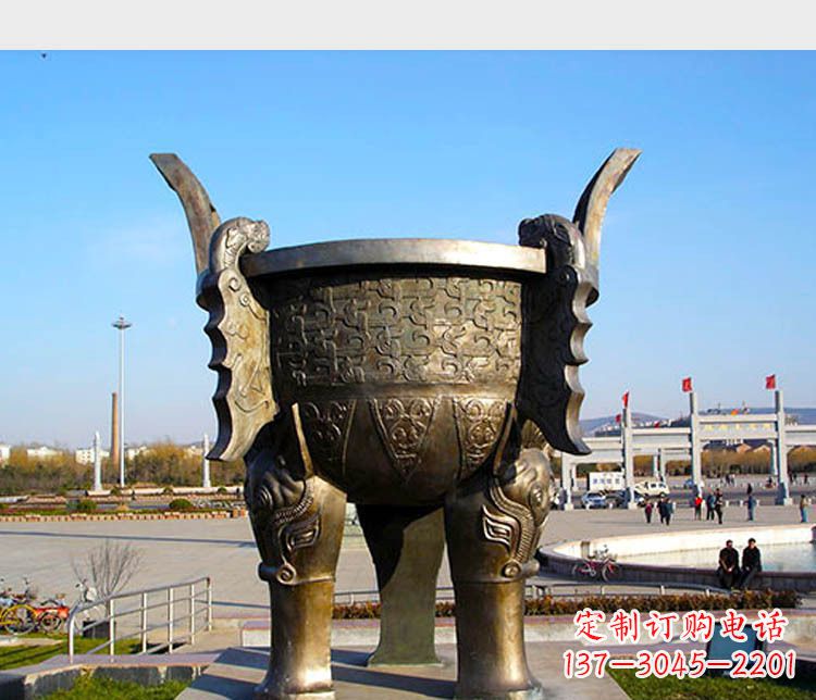 南京铸铜广场圆形景观香炉