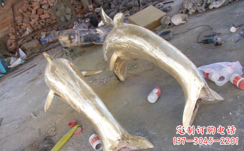 南京铸铜海豚公园动物铜雕