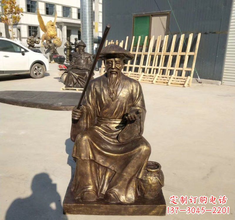 南京铸铜姜太公钓鱼