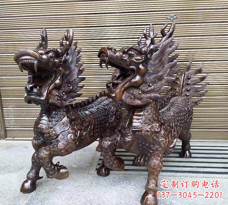 南京铸铜立式麒麟