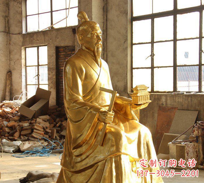 南京铸铜鲁班古代人物铜雕