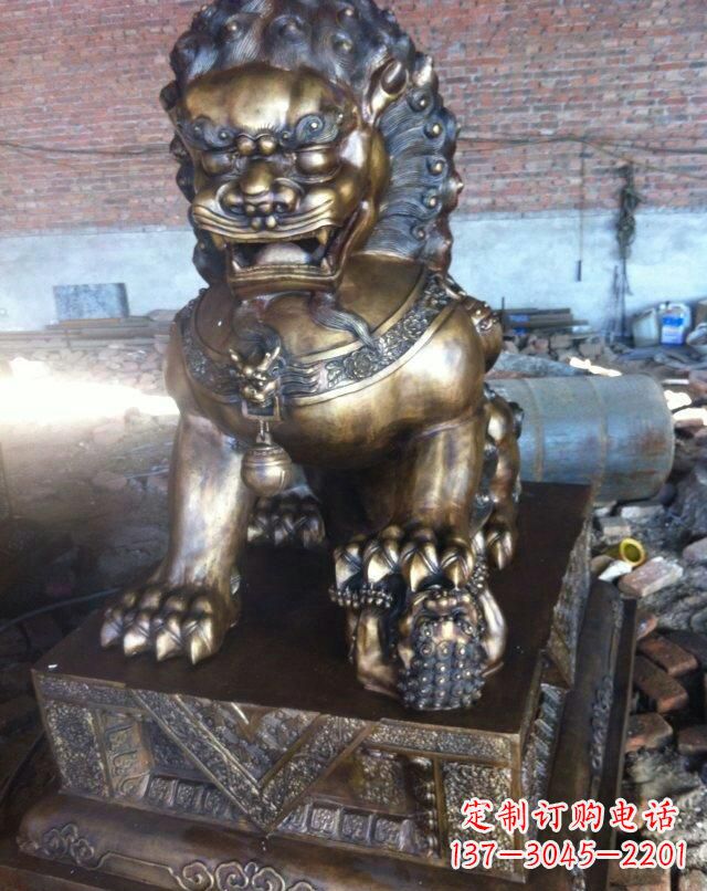 南京铸铜母子狮子雕塑