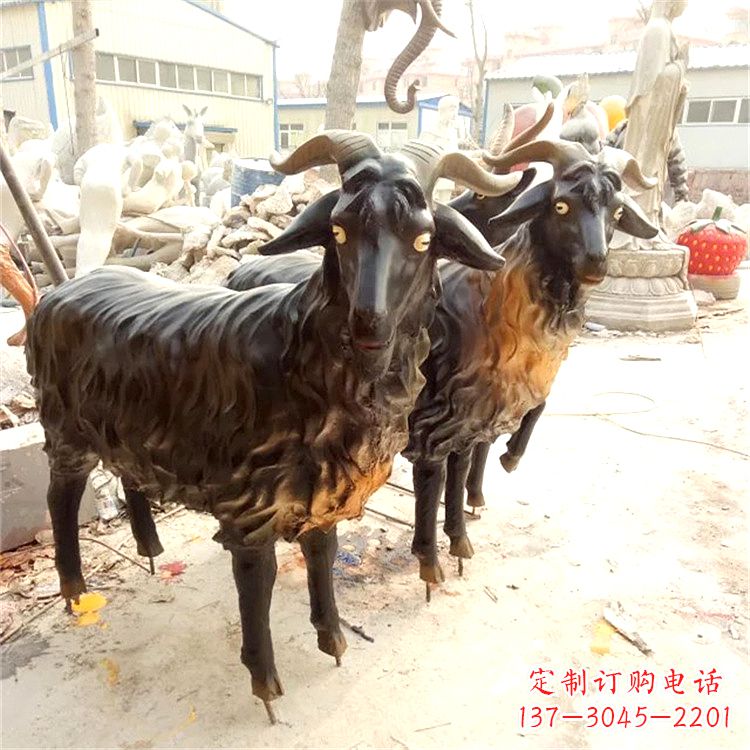 南京铸铜山羊雕塑