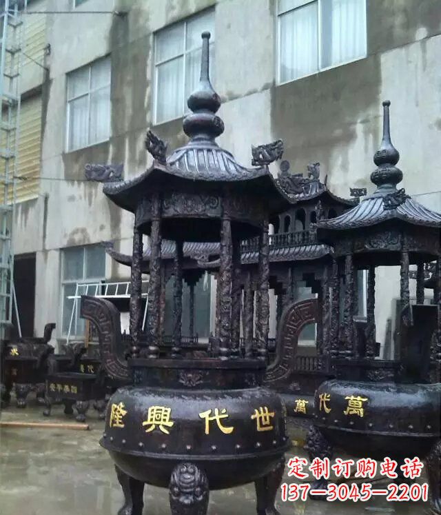 南京铸铜寺庙香炉铜雕 (3)