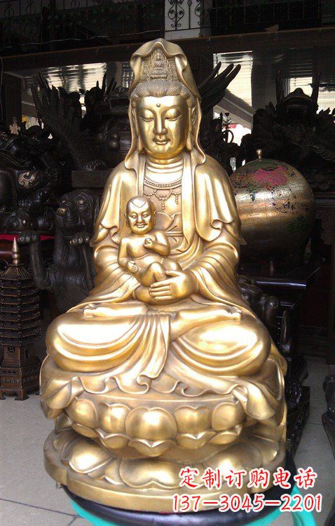 南京铸铜送子观音雕塑