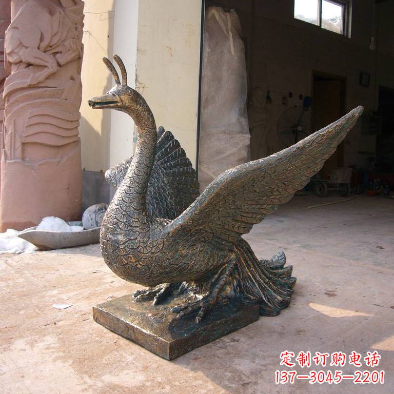 南京铸铜天之四灵朱雀雕塑摆件