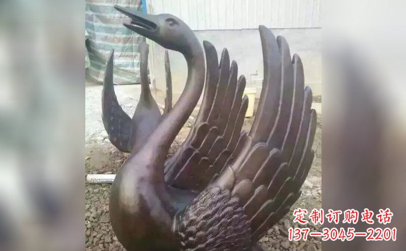 南京铸铜天鹅铜雕