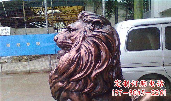 南京紫铜西洋狮子铜雕 (2)