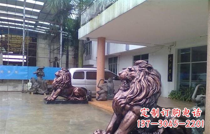 南京紫铜西洋狮子铜雕