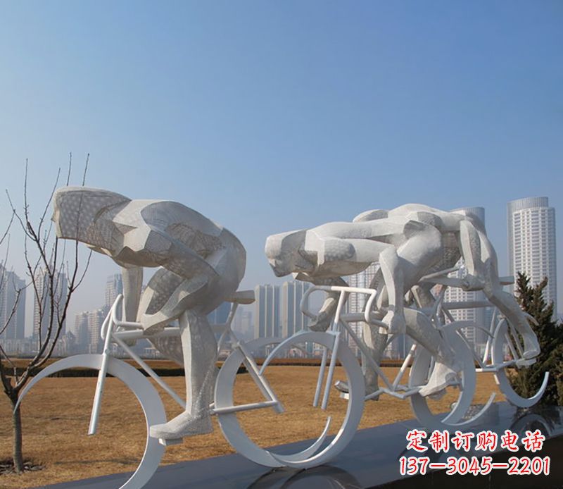 南京自行车比赛不锈钢雕塑