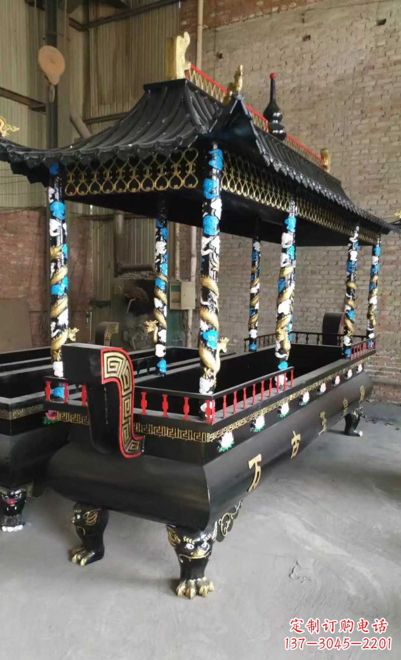 南京宗教庙宇方形香炉铜雕