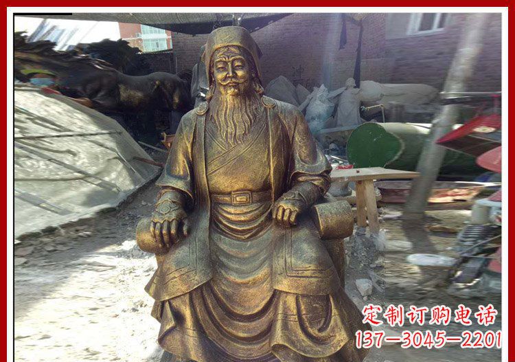 南京坐式成吉思汗铜雕