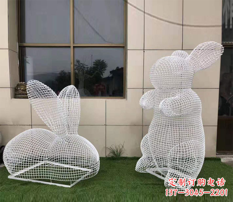 南京镂空不锈钢兔子雕塑