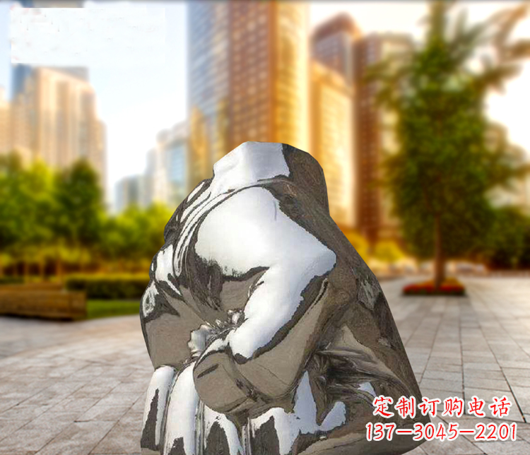 南京小区不锈钢拳头景观雕塑